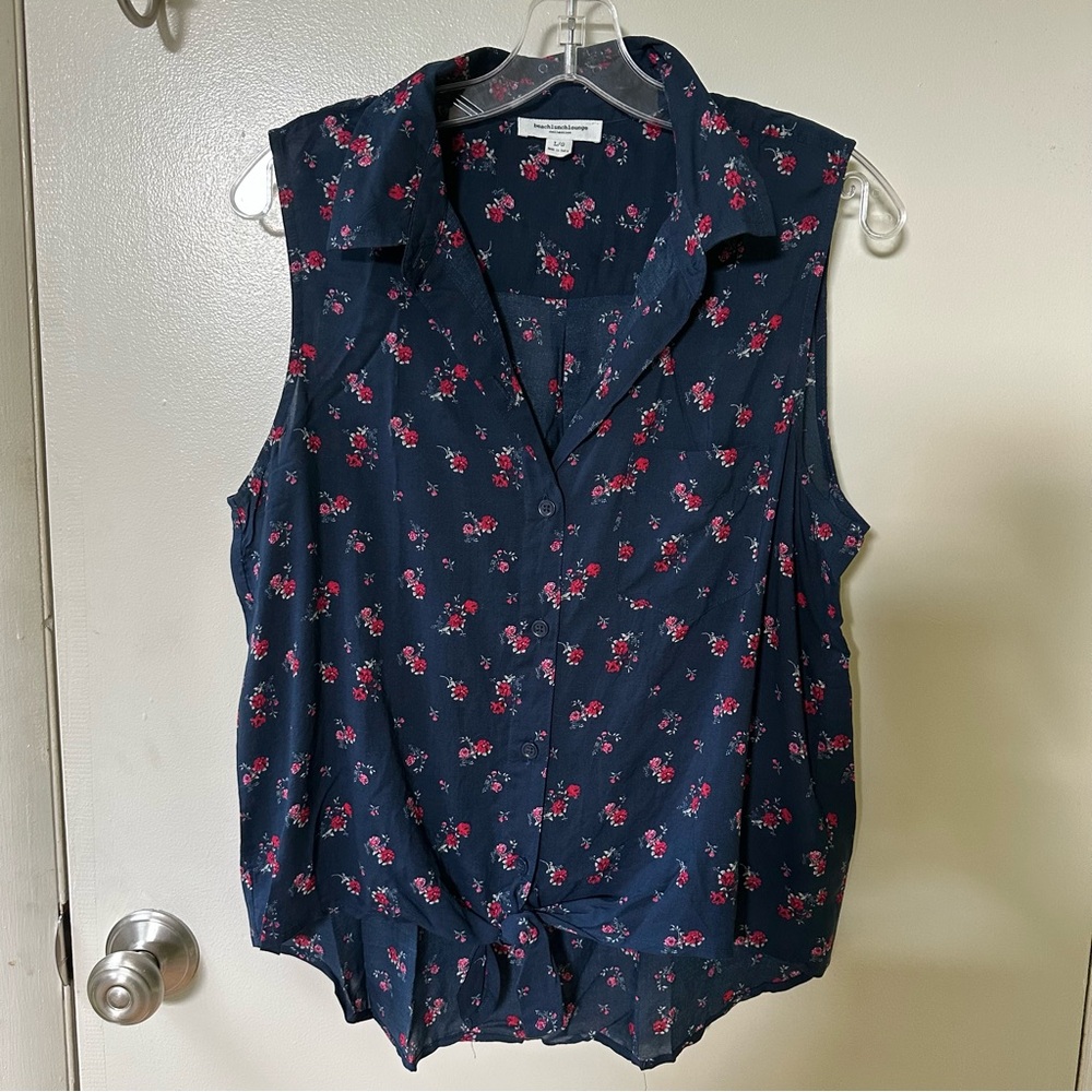 BeachLunchLounge sleeveless floral blouse